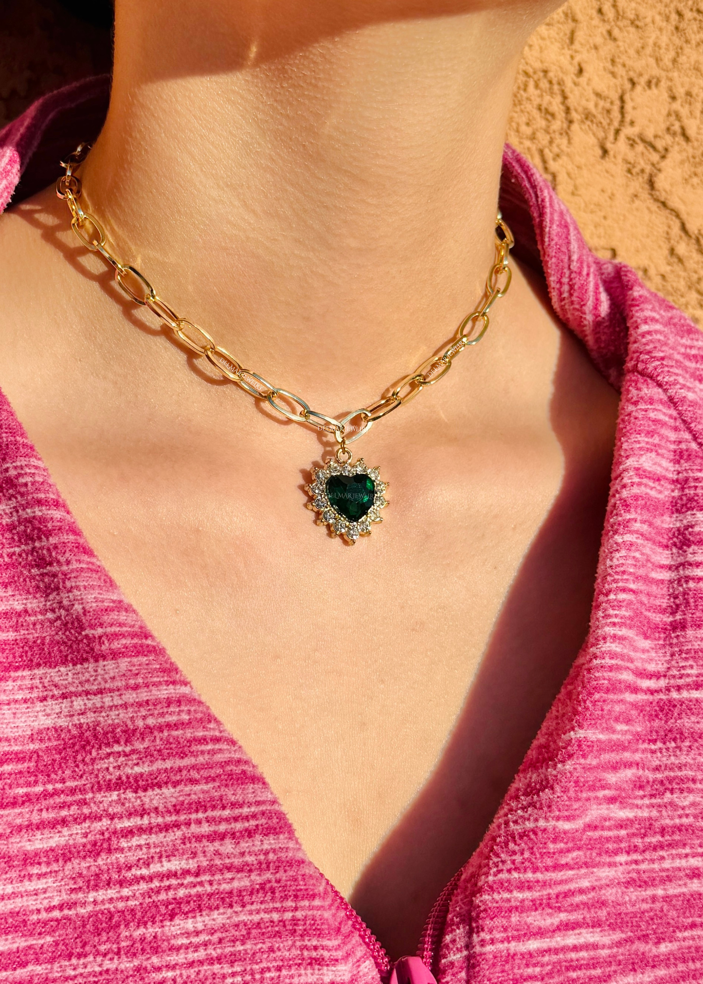 Emerald Green Chained Necklace