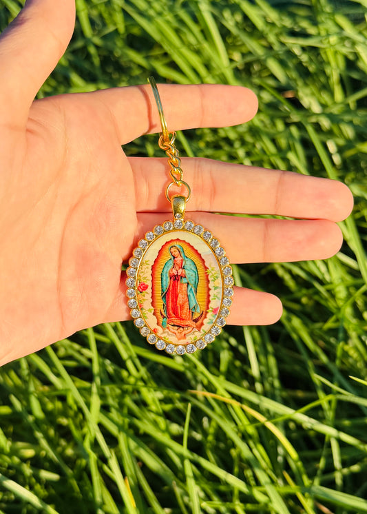 Our Lady Of Guadalupe Oval Image Keychain Solo
