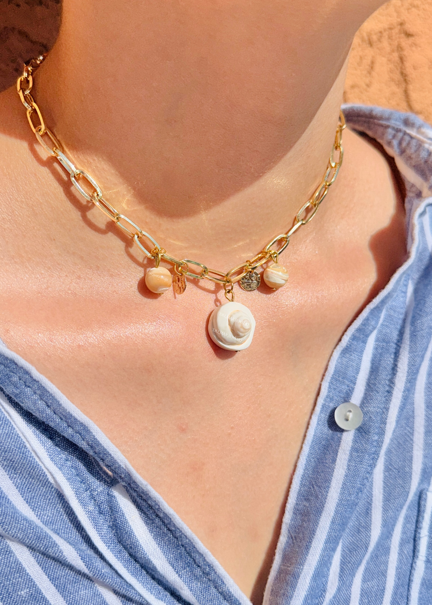 Sun Kissed Shell Chain Necklace