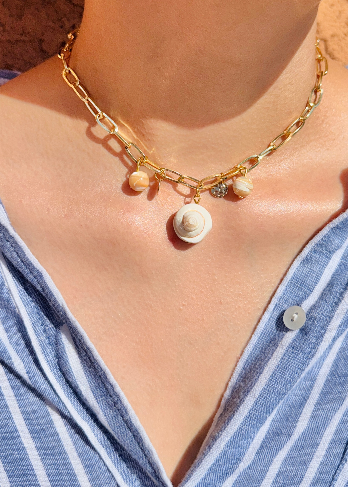 Sun Kissed Shell Chain Necklace