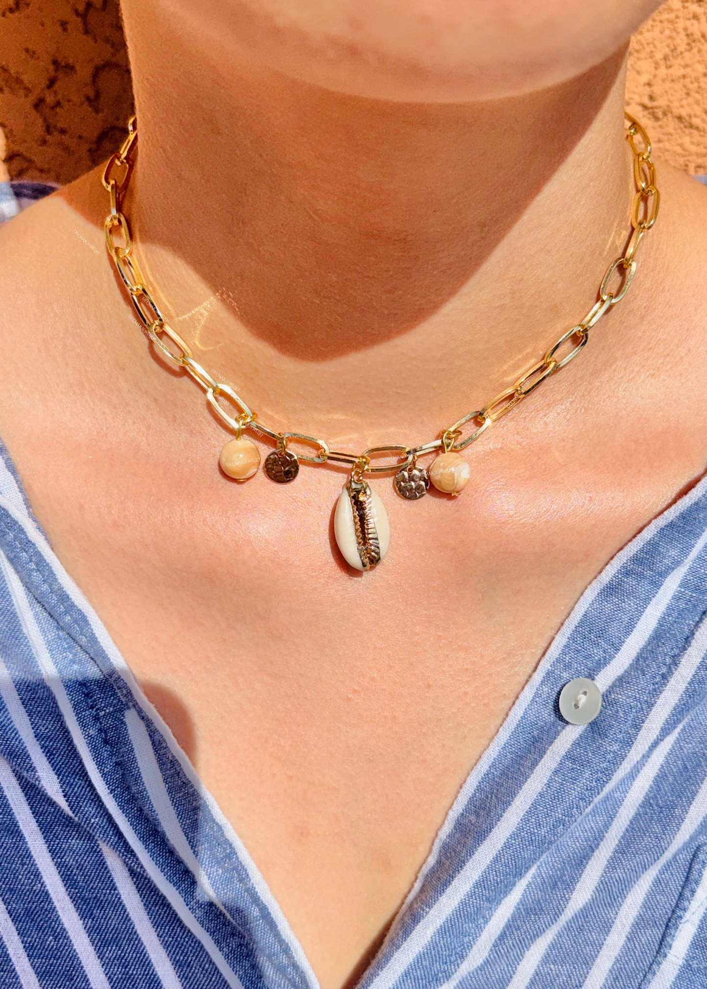 Golden Sea Crowie Chained Necklace