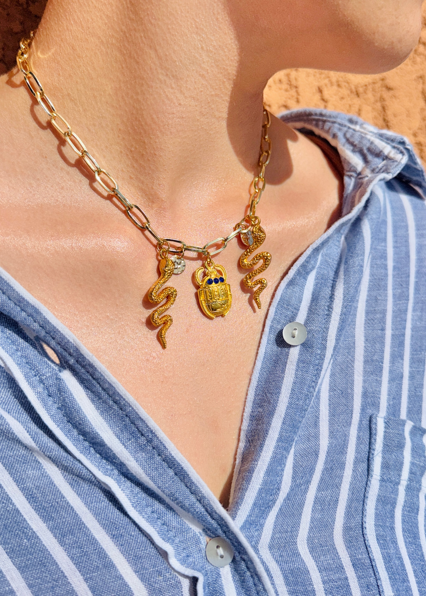 Egyptian Elegance Chained Necklace