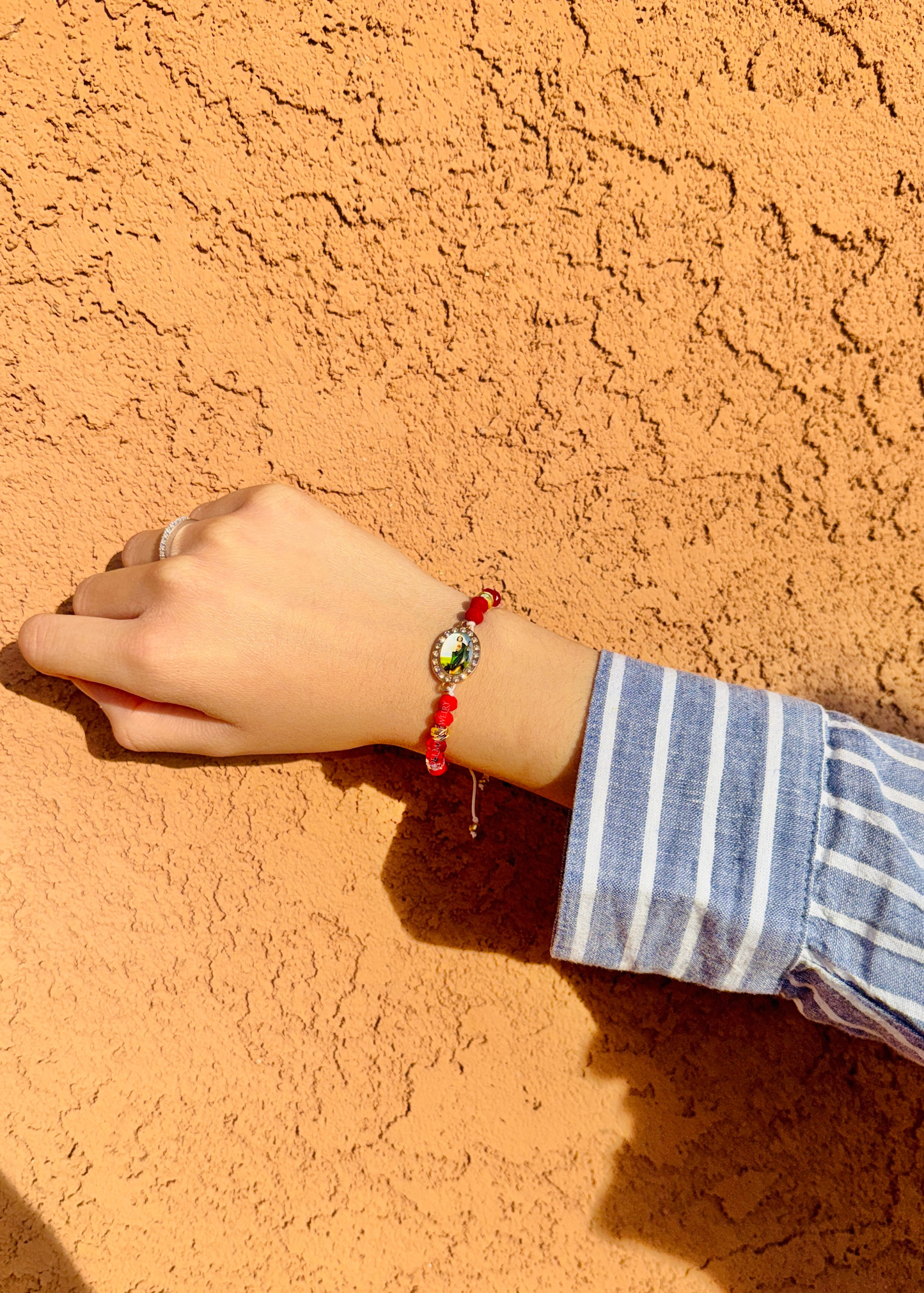 St. Jude Crystal Red Beaded Necklace + Bracelet Set