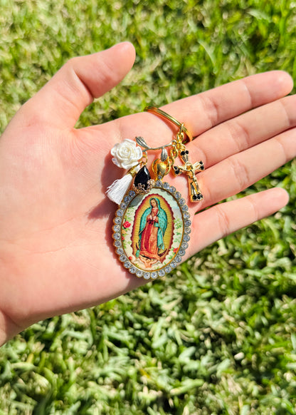 Our Lady Of Guadalupe Image Keychain–Black