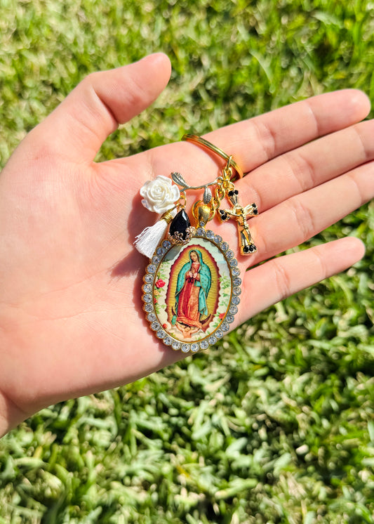 Our Lady Of Guadalupe Image Keychain–Black