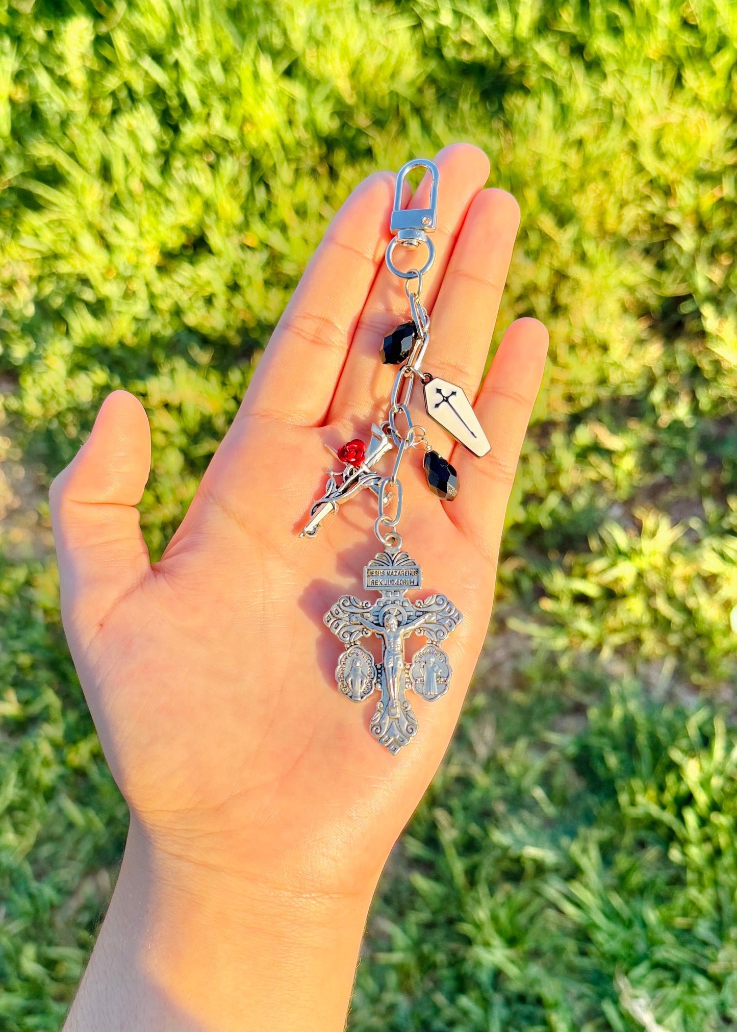 Goth Crucifix Keychain