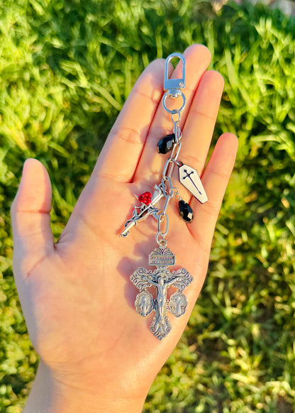 Goth Crucifix Keychain