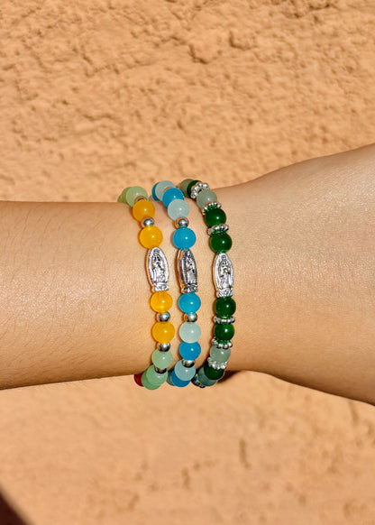 Summer de Virgin—6 mm Virgin de Guadalupe Glass Beaded Bracelet