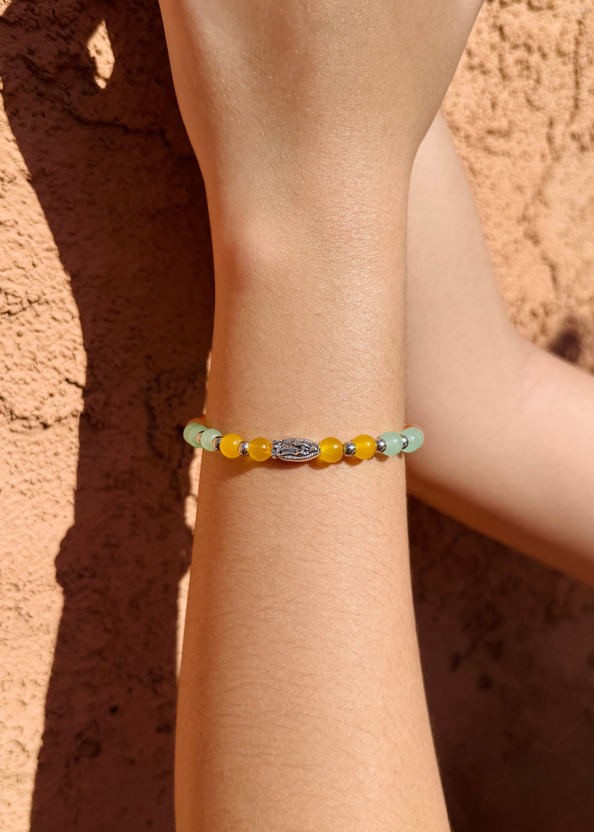 Summer de Virgin—6 mm Virgin de Guadalupe Glass Beaded Bracelet