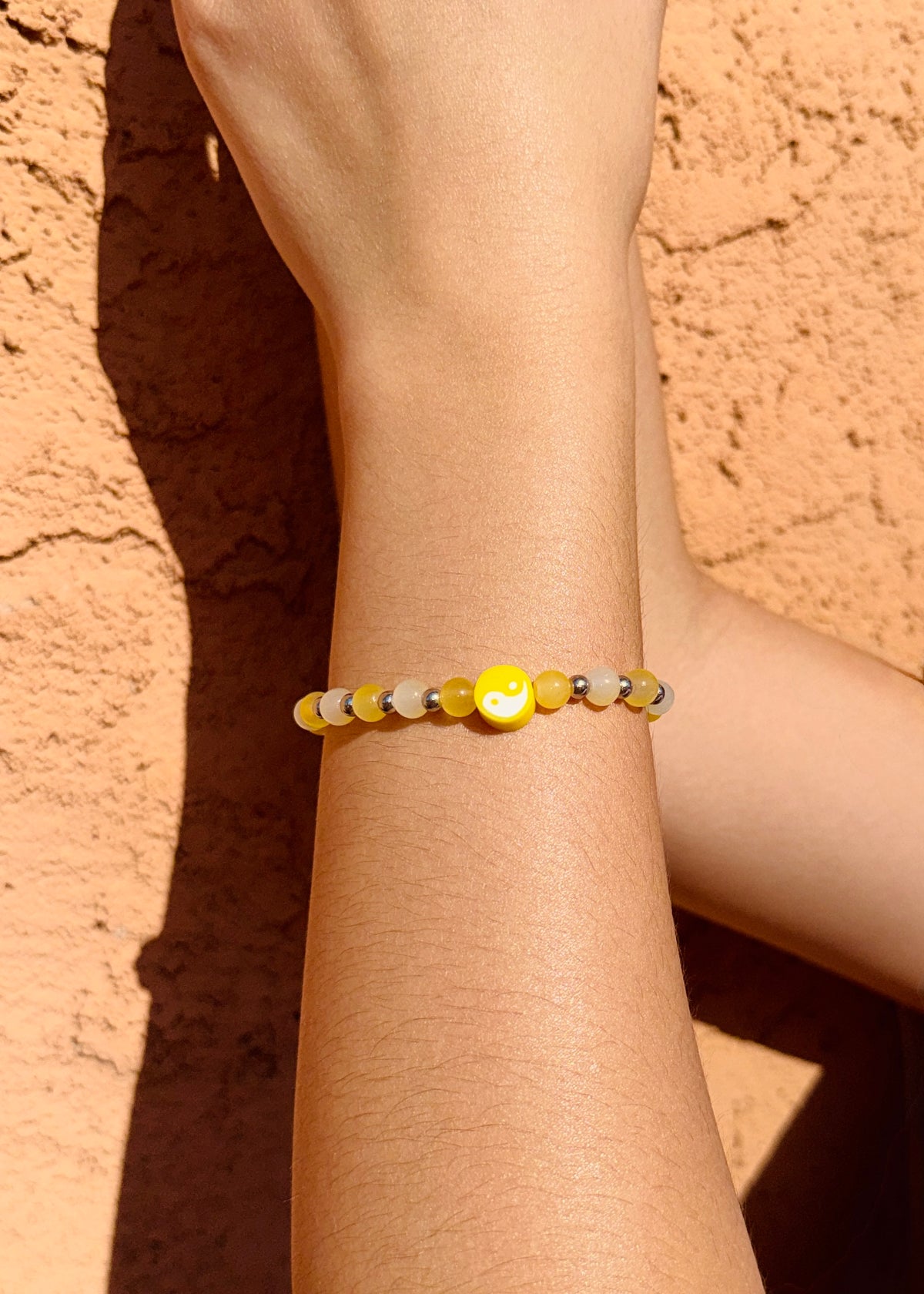 Yin Yang 6 mm—Glass Beaded Bracelet