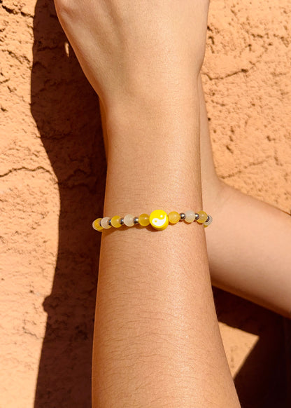 Yin Yang 6 mm—Glass Beaded Bracelet