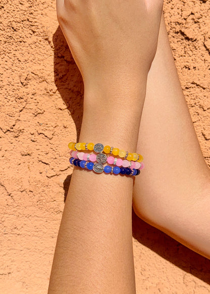 Sant Benedict— 6mm Glass Beaded Bracelets