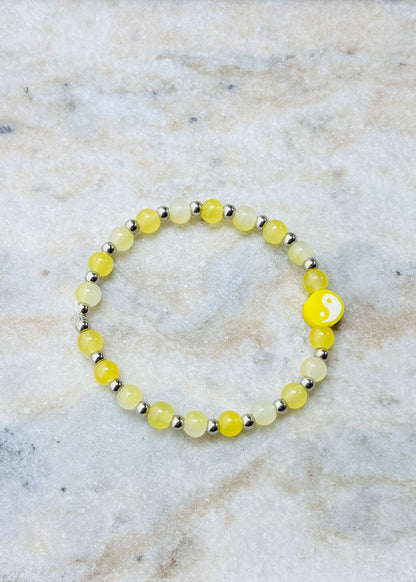 Yin Yang 6 mm—Glass Beaded Bracelet