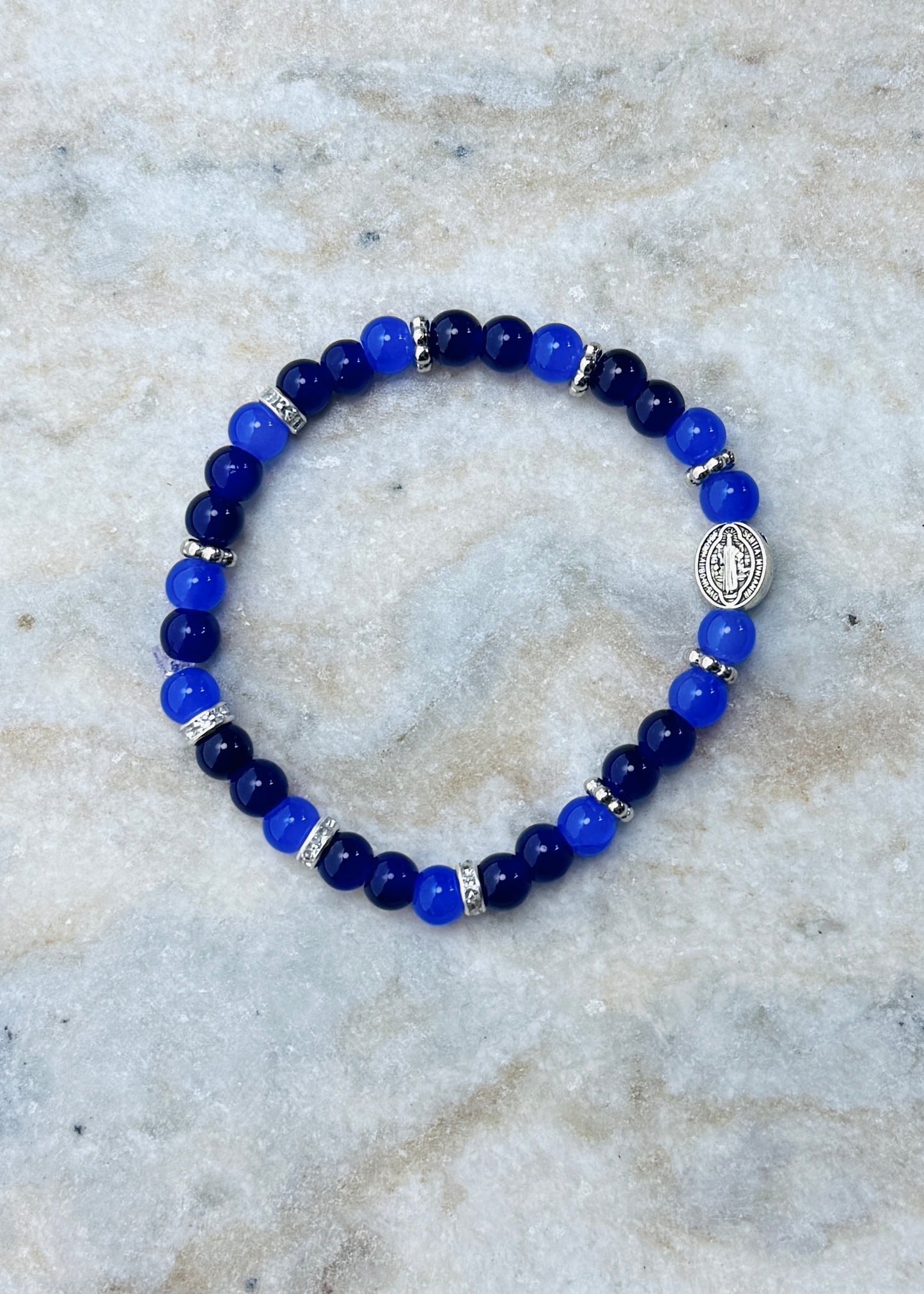 Sant Benedict— 6mm Glass Beaded Bracelets