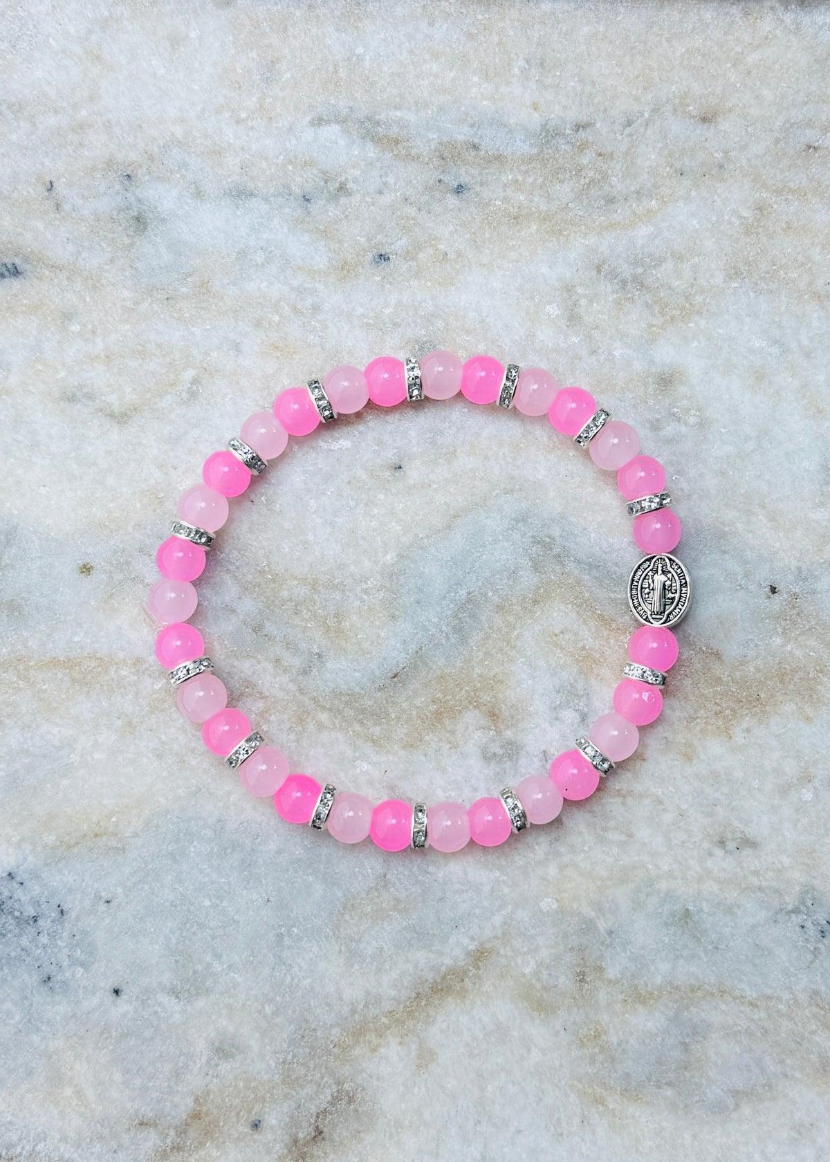 Sant Benedict— 6mm Glass Beaded Bracelets