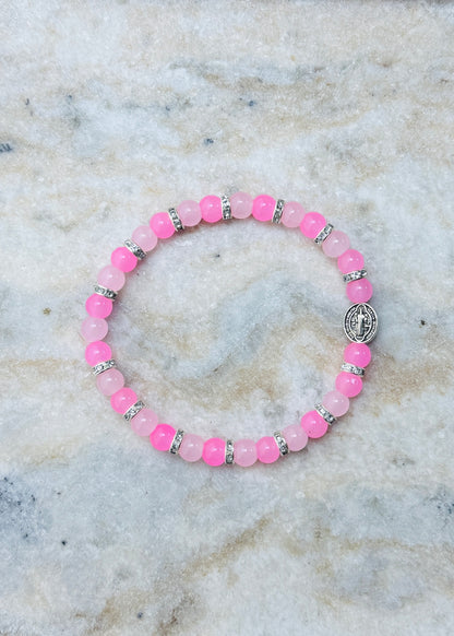 Sant Benedict— 6mm Glass Beaded Bracelets