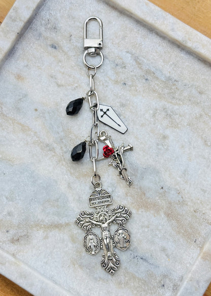 Goth Crucifix Keychain