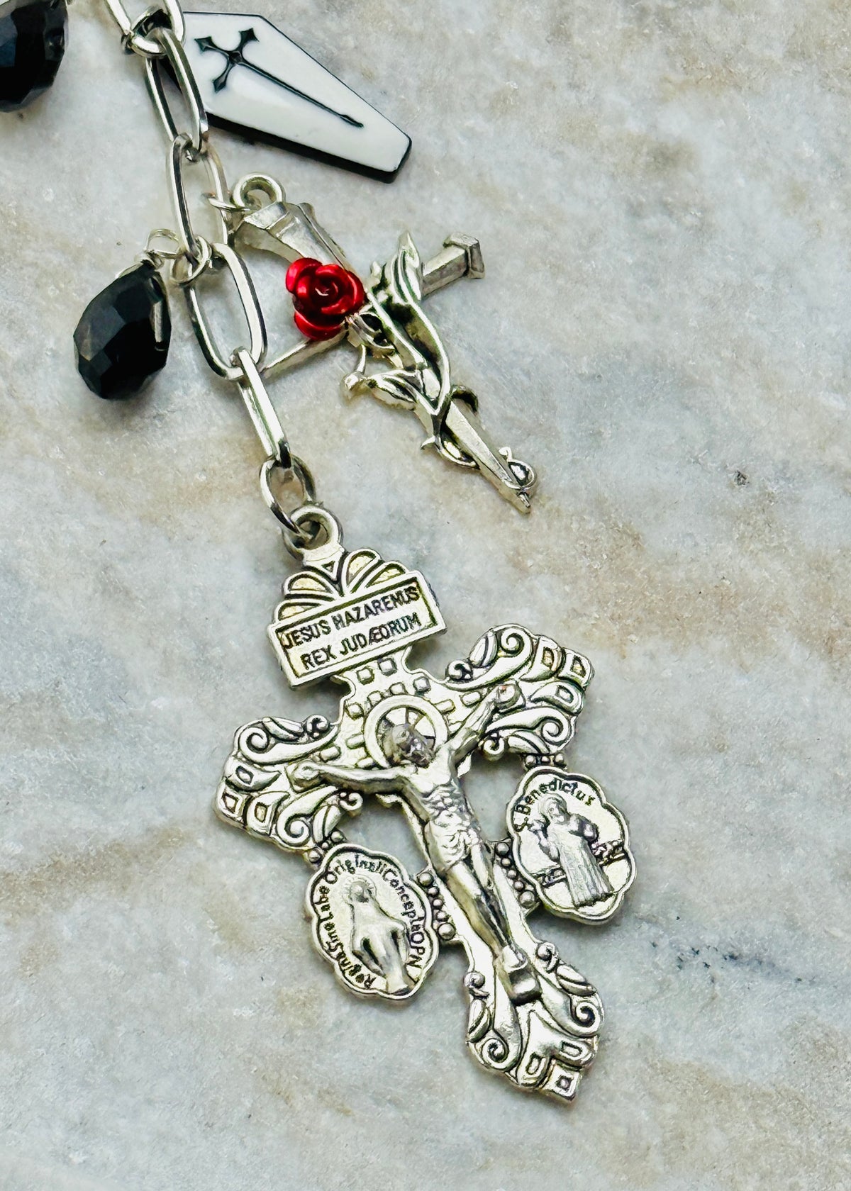 Goth Crucifix Keychain
