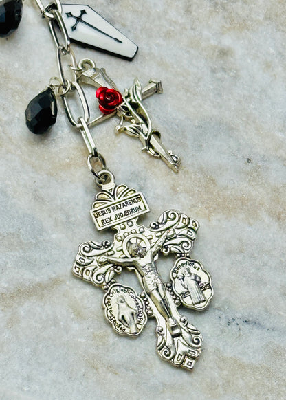 Goth Crucifix Keychain