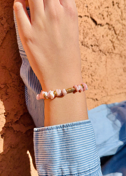 La Virgincita—Peruvian Pink Opal Guadalupe Bracelet