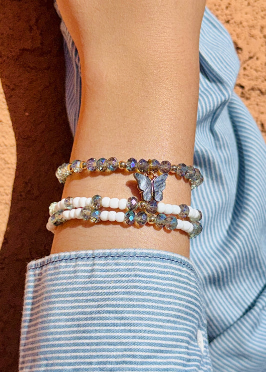 Fly Whimsy—Beaded Bracelet Stack
