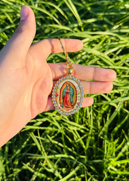 Our Lady Of Guadalupe Oval Image Keychain Solo